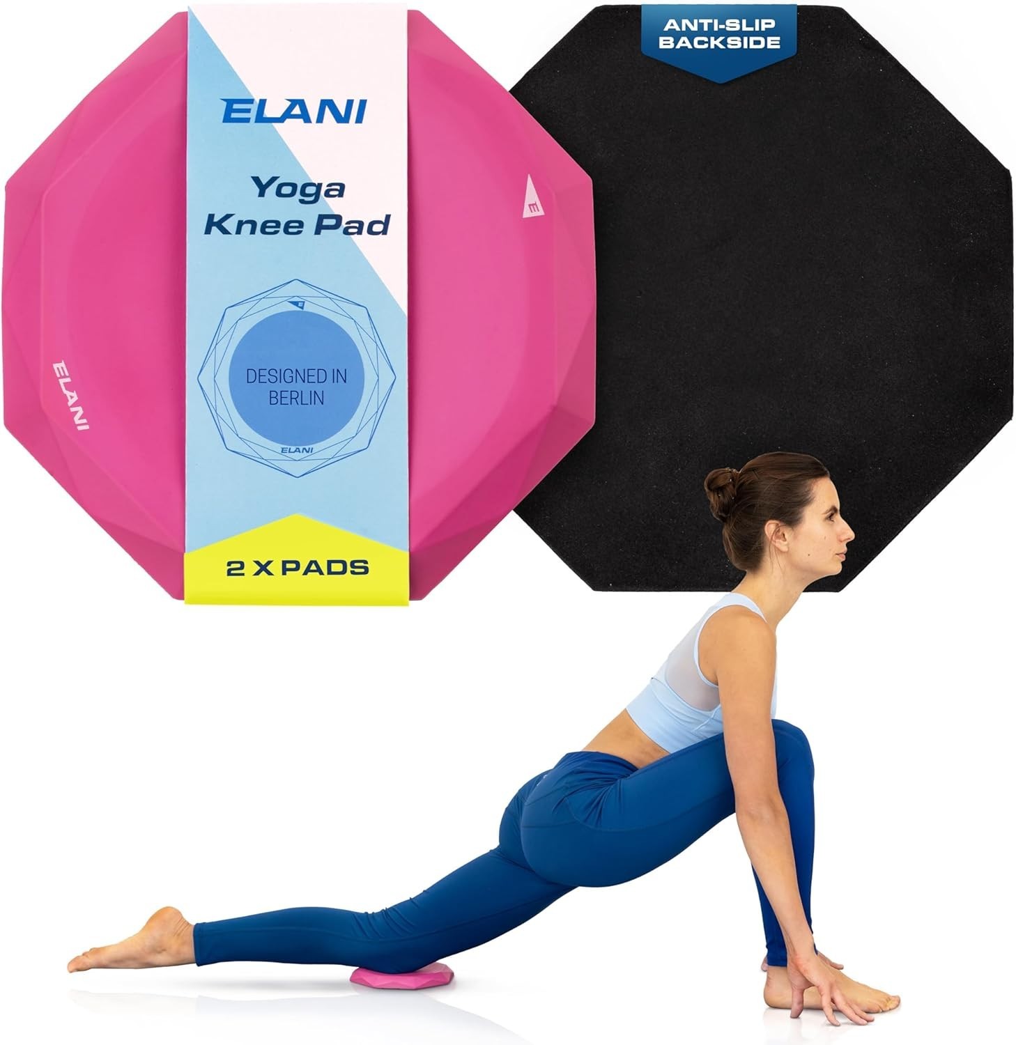 Knee Pad Cushion 2 Pack – Extra thick & Comfortable Pilates Support – Pink Yo…