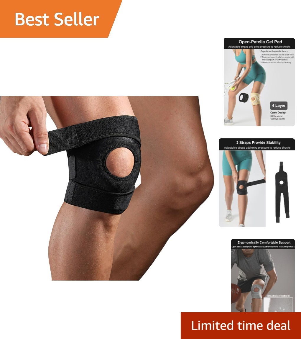 Knee Brace for Pain Relief – Adjustable Open-Patella Neoprene Compression Sleeve