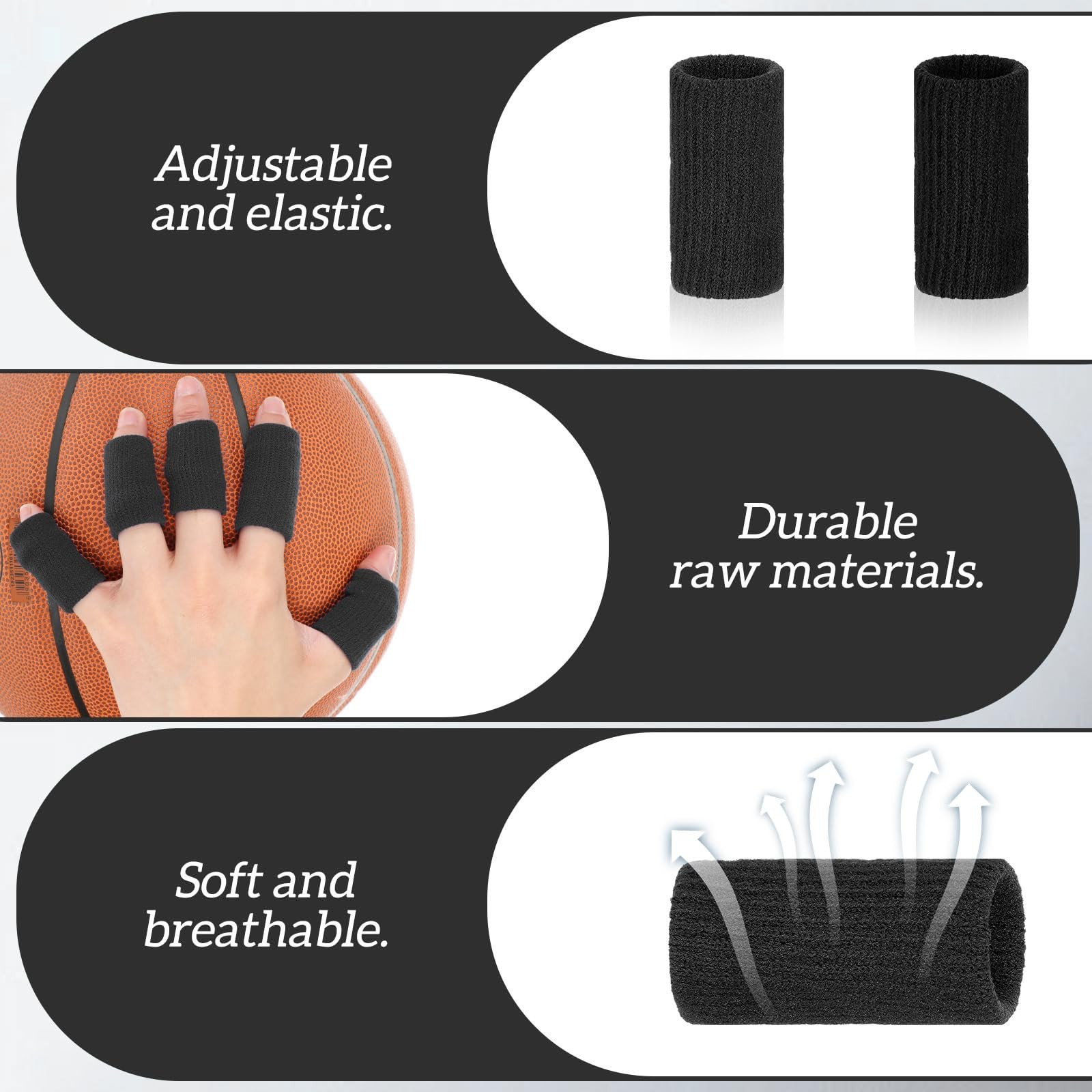 20 Pcs Finger Sleeves Protector Compression Elastic Thumb Brace Support