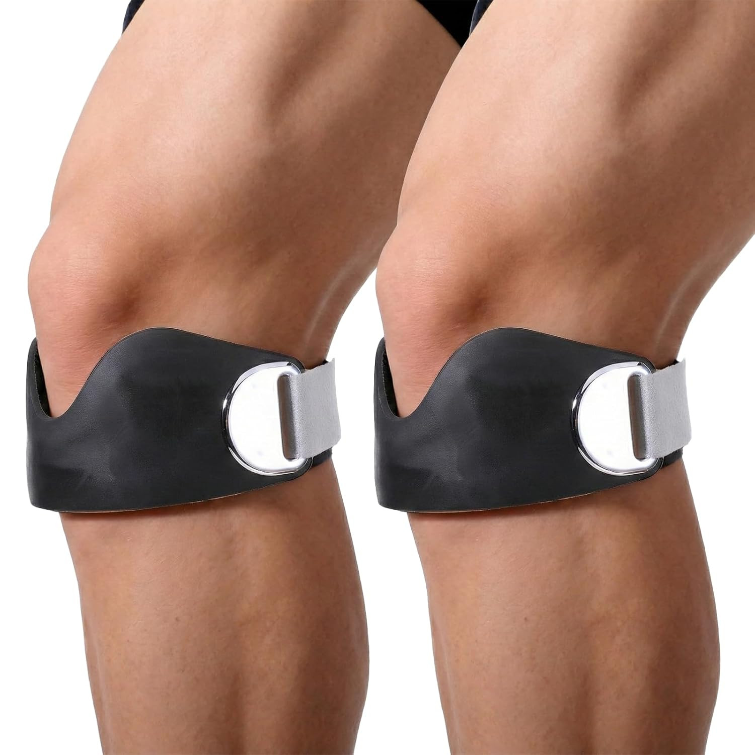 2 Pack Patellar Tendon Support Strap Adjustable Patella Band Silicone Knee Br…
