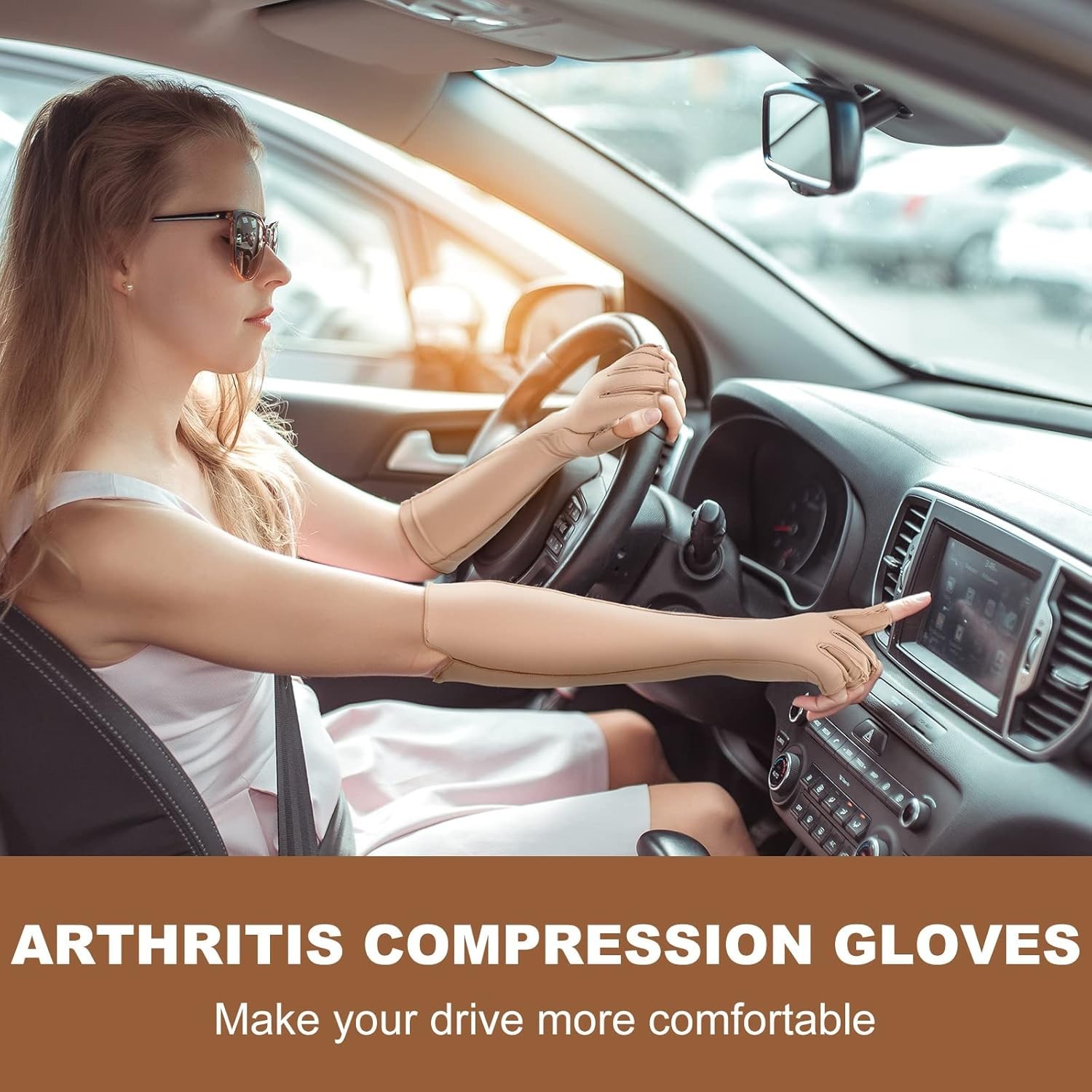 3 Pairs Arthritis Compression Gloves for Women and Men Carpal Tunnel Pain Rel…