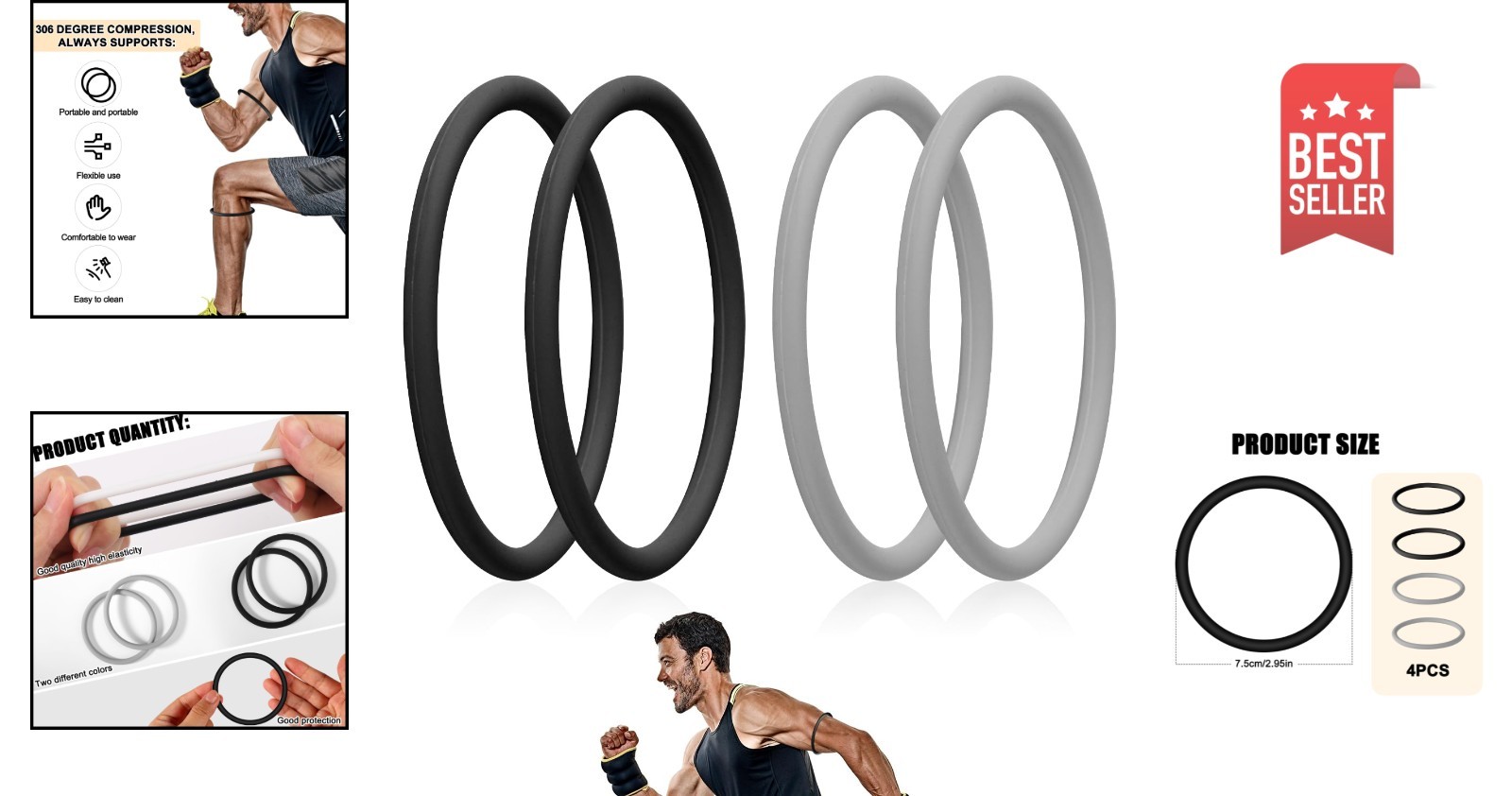 Ergonomic Silicone Patellar Support Bands – Enhance Knee Stability & Comfort