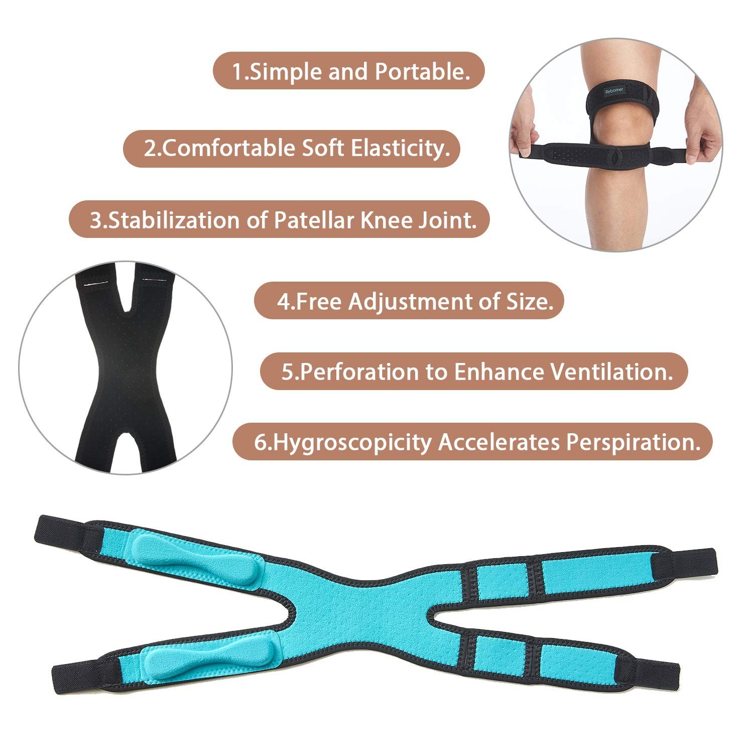 Patella Knee Strap, Adjustable Knee Brace (3D Silicone Insert) for Men & Wome…
