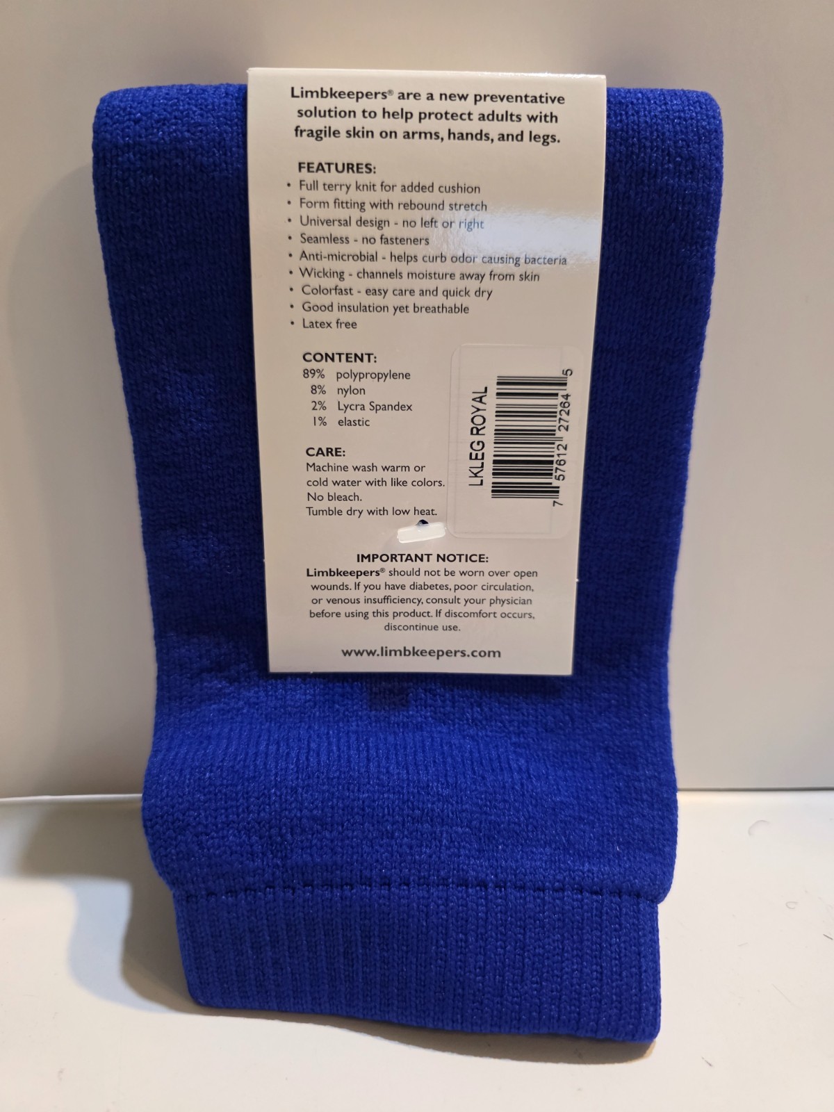 LIMBKEEPERS Non-Compression Protective Leg Sleeves (One Size) BLUE – Made USA