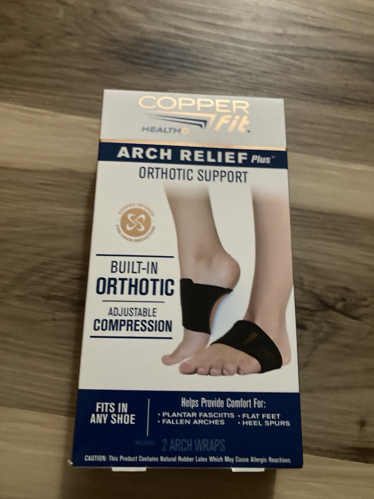 Copper Fit Health Unisex Arch Relief Plus with Built-In Orthotic Support – Black