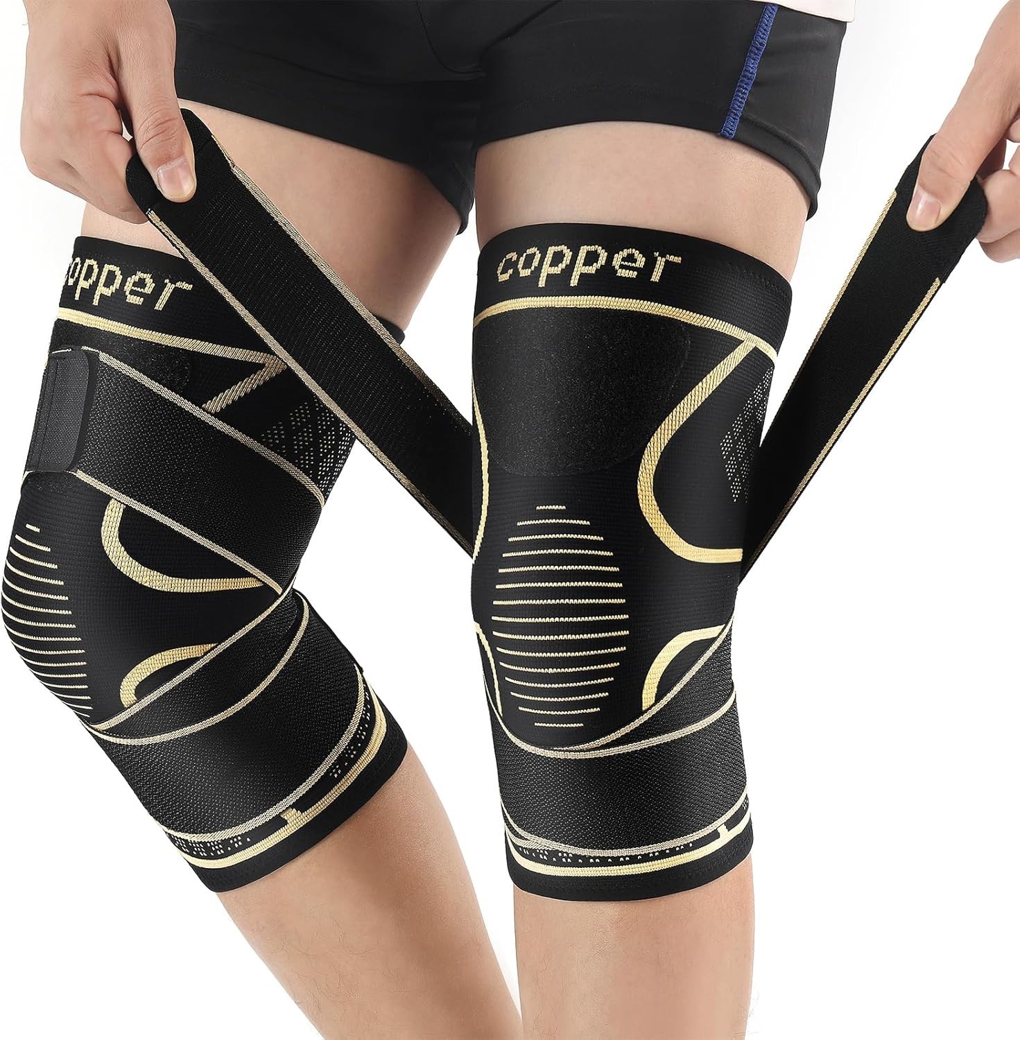 2-Pack Copper Compression Knee Sleeves – Anti-Slip XX-Large Support for Athletes