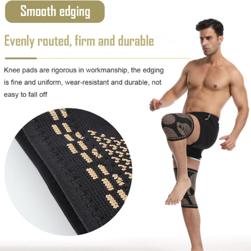 Copper Knee Brace Compression Sleeve Joint Arthritis Support Sport Running Squat