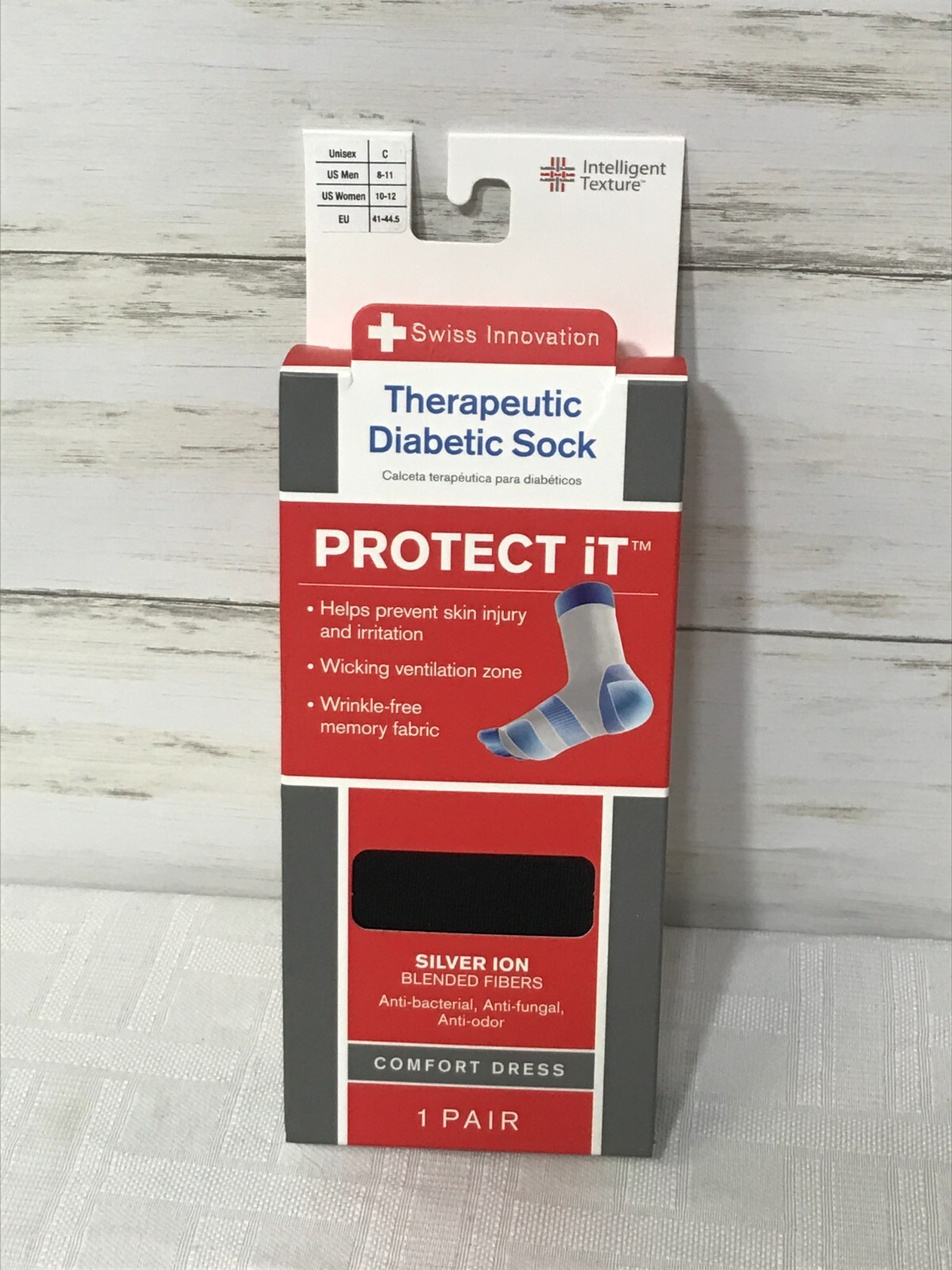 NEW! Swiss Therapeutic Diabetic Sock Black Unisex Size C Men’s Size 8-11 NOS