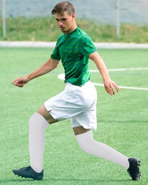 High Football Socks Multiple Sizes over the Knee Baseball Medium Gray and White