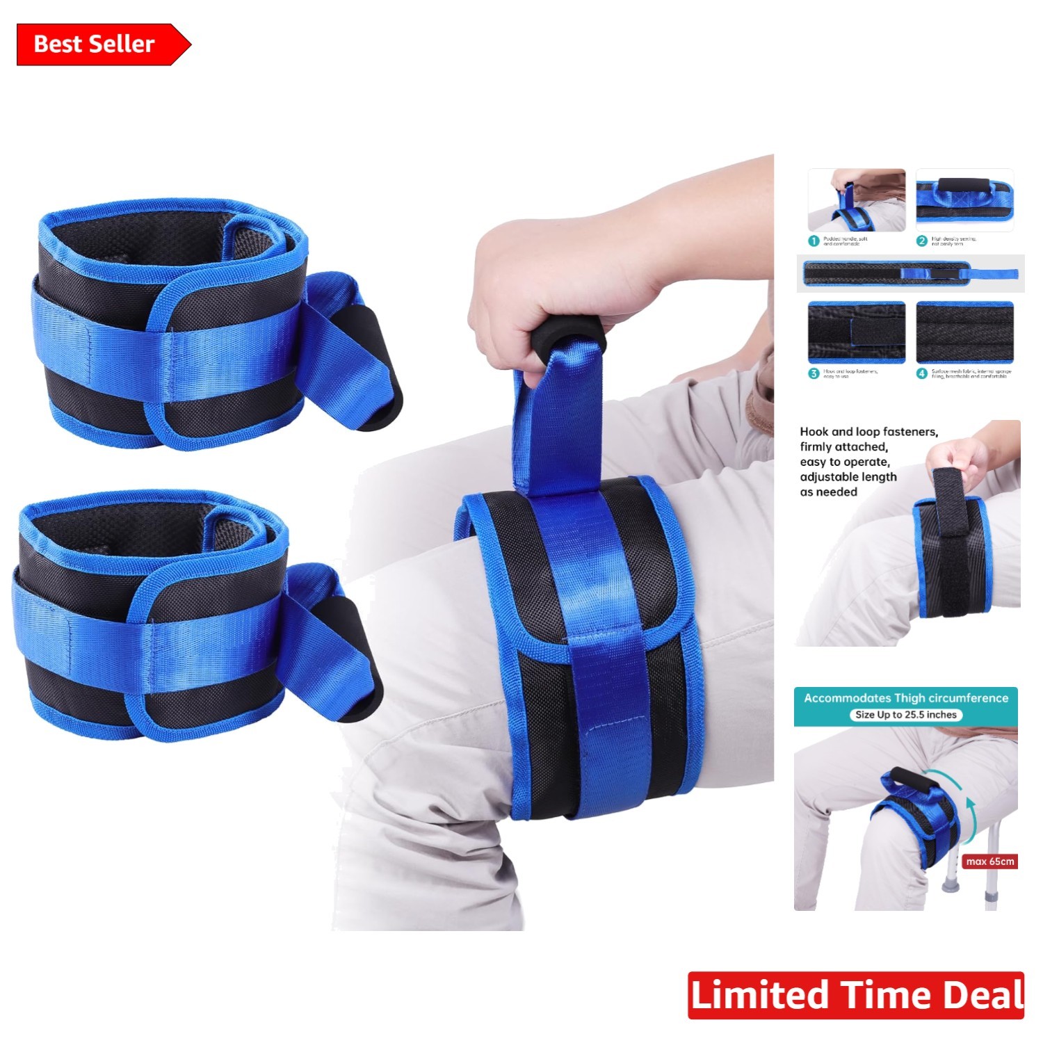 Lightweight Mobility Lift Straps – Thigh Lifter Belt for Elderly & Knee Recovery
