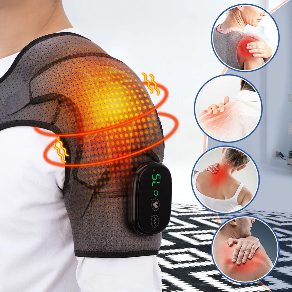 Electric Heated Shoulder Brace Heating Pad Therapy Shoulder Winter Heating Wrap~