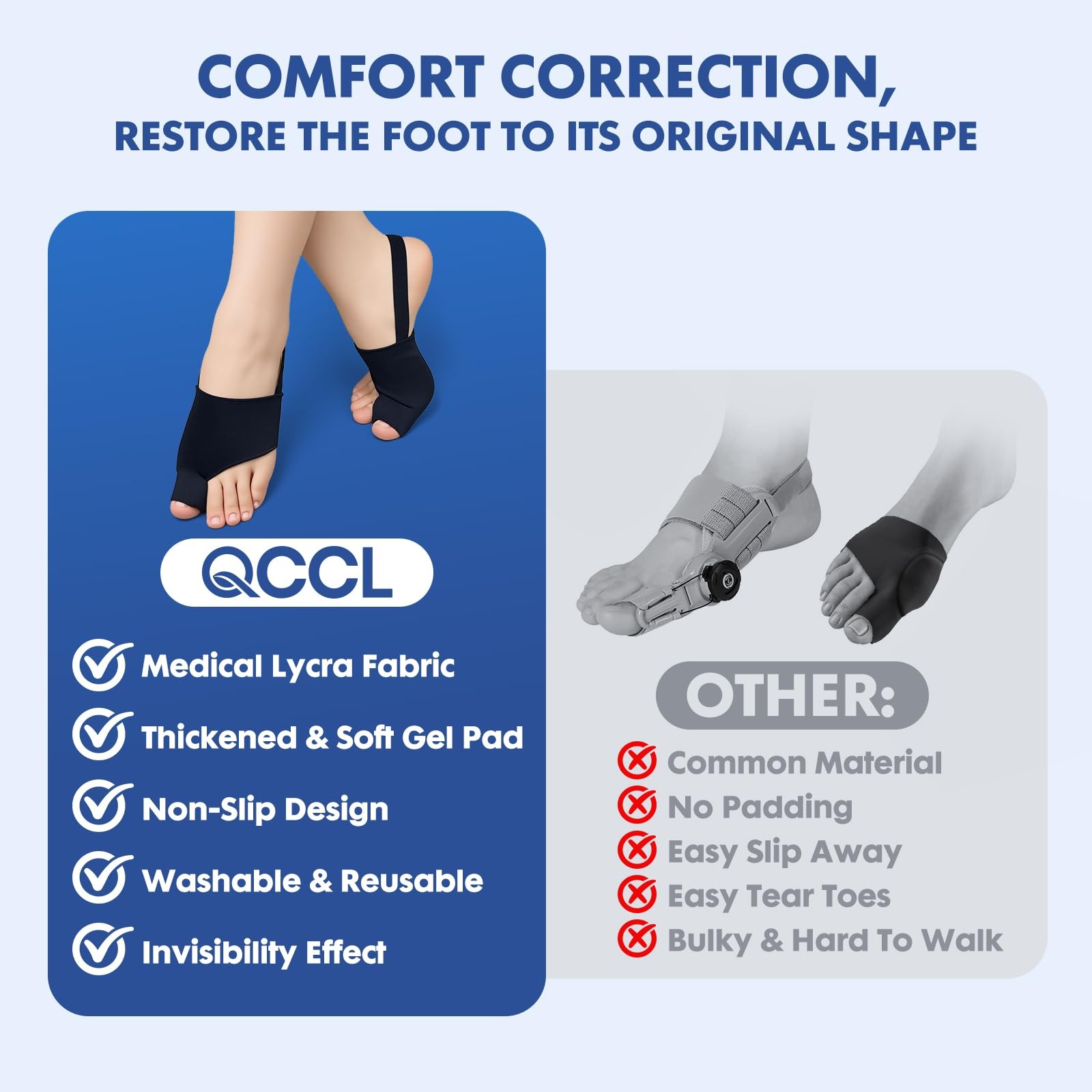 2PCS Bunion Corrector for Women & Men – Correction with Pure Black