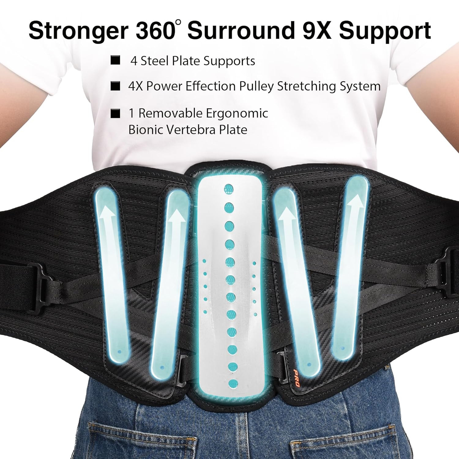 Wide and Strong Back Brace for Lower Back Pain Relief,Back Support Brace for Men