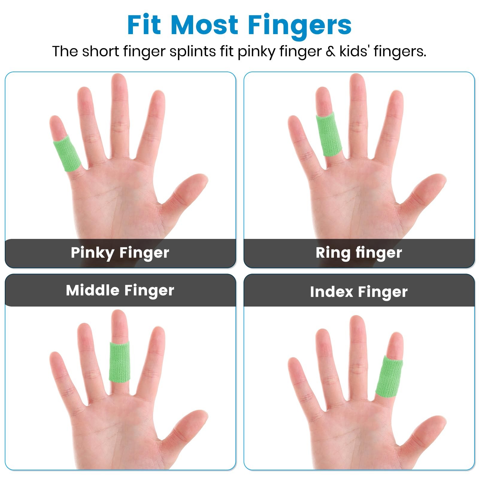 EDNYZAKRN Finger Compression Sleeves, 10 Pcs One Size, Light Green