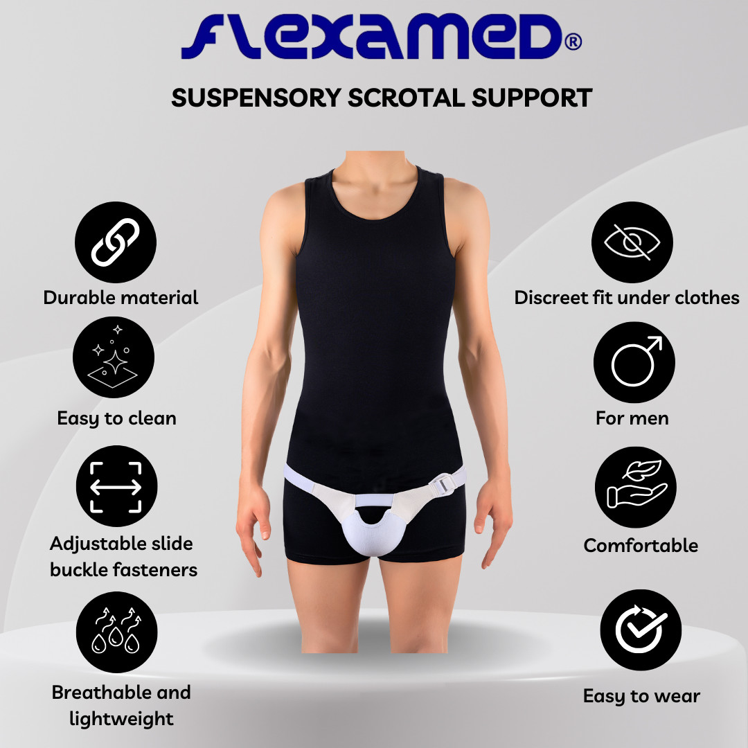 FlexaMed Suspensory Scrotal Support Relief for Hydrocele Vasectomy Swelling