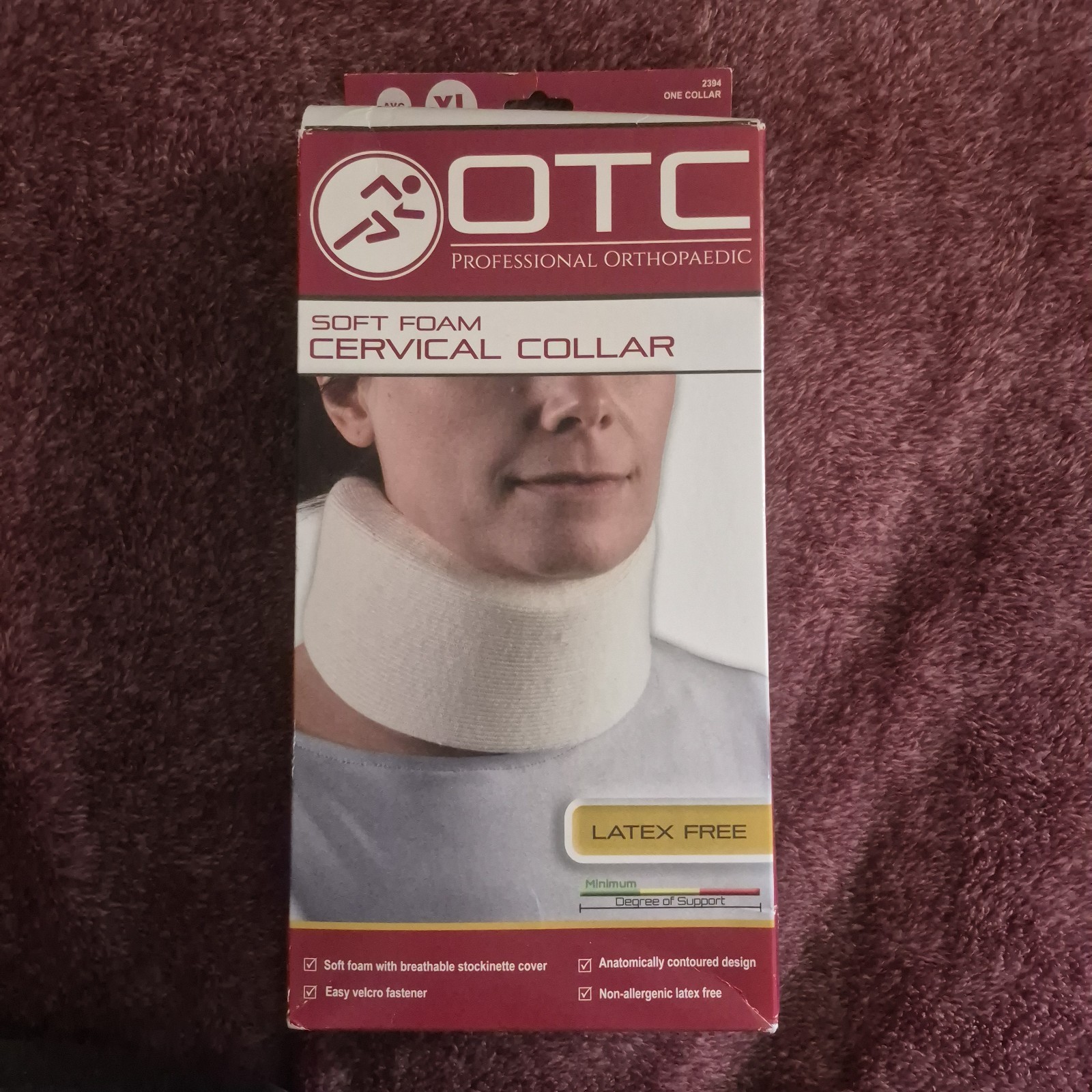 OTC Soft Foam Cervical Collar Neck Brace Adjustable Latex Free Universal 2394
