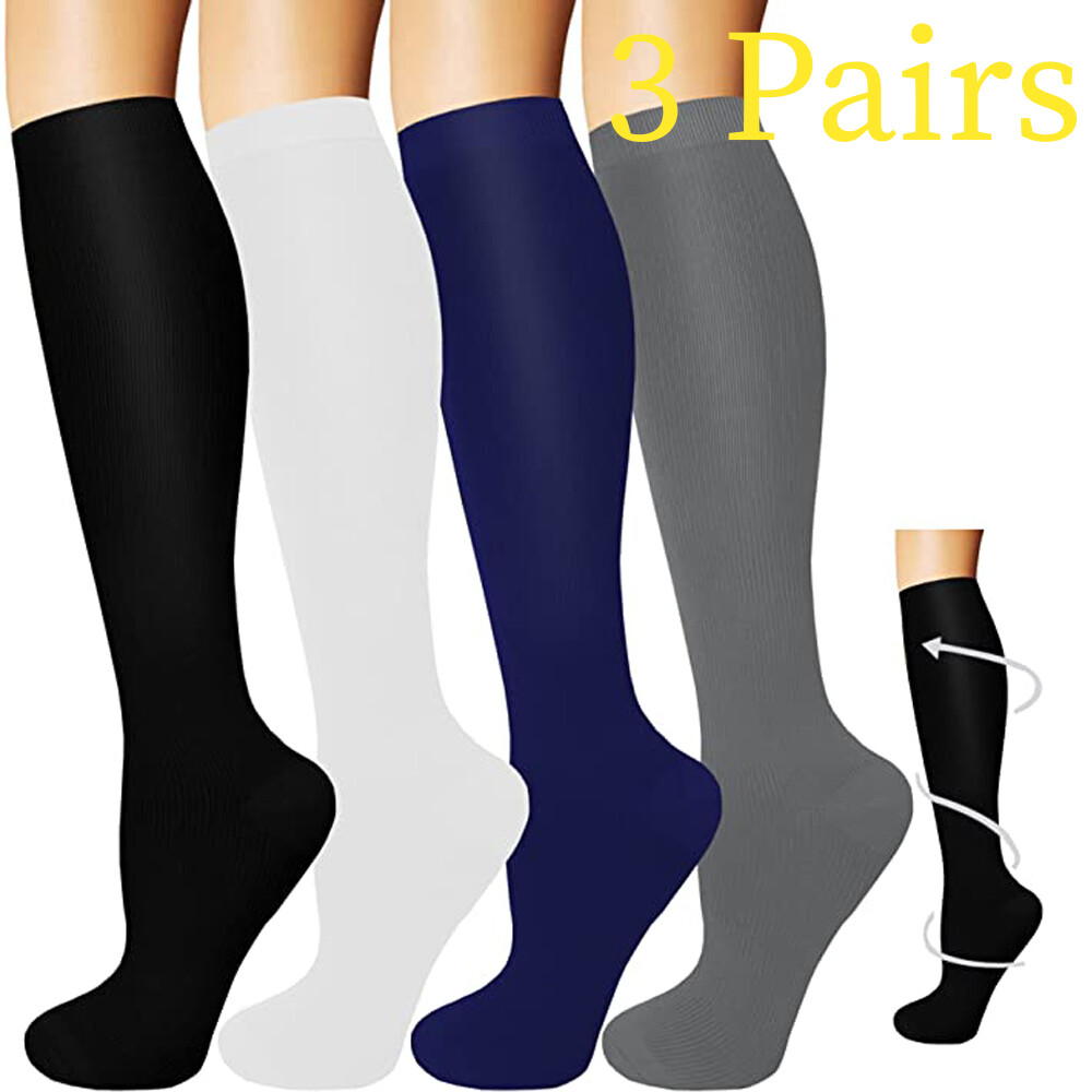(3 Pairs) Medias de compresion Compression Socks Support Stockings Men Women