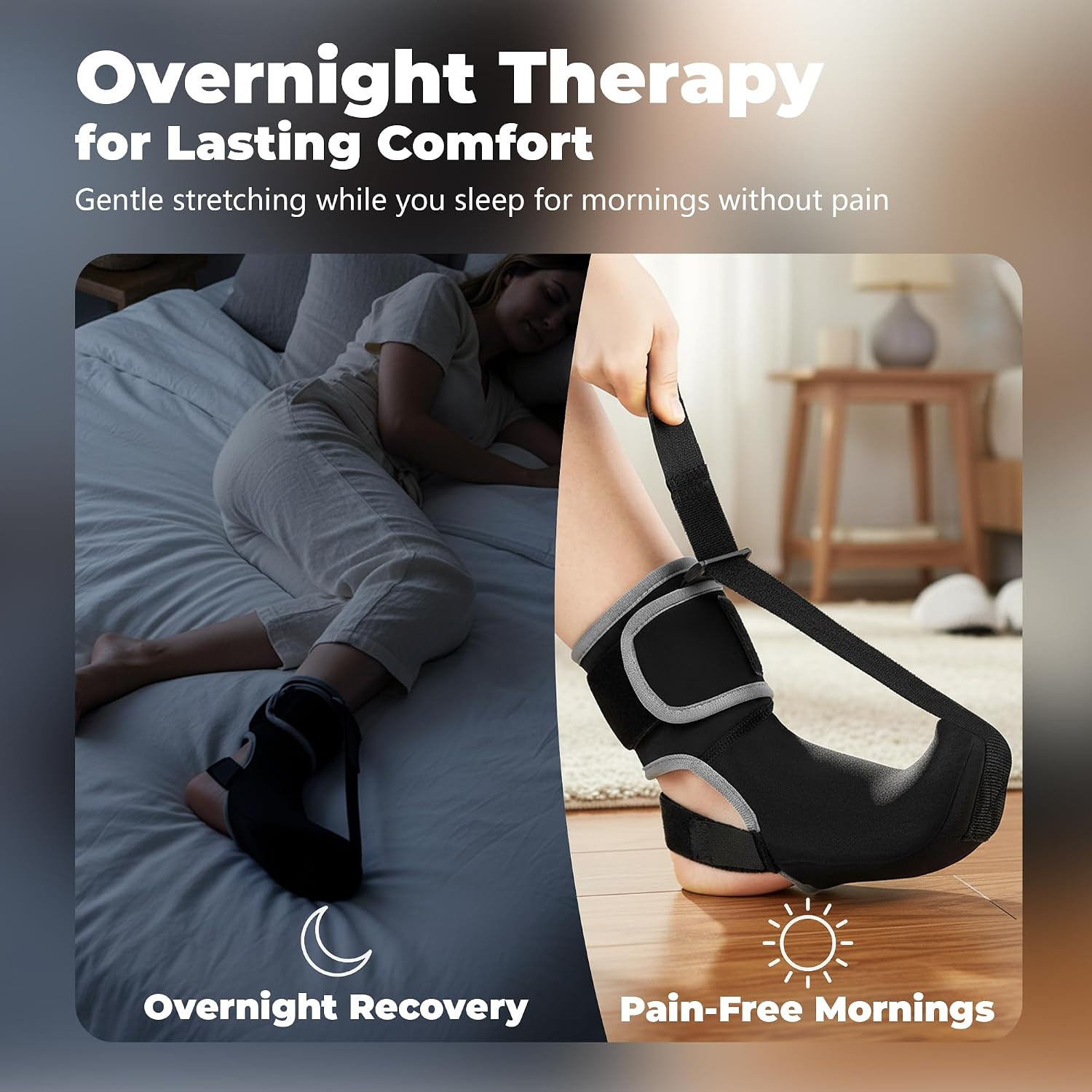 Plantar Fasciitis Night Splint Sock – Adjustable Planter Facetious Relief Brace