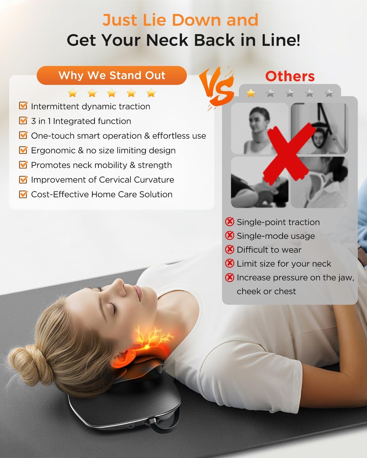 Multi-Functional Cervical Traction Device, Dynamic Neck Massager with Pulsed …