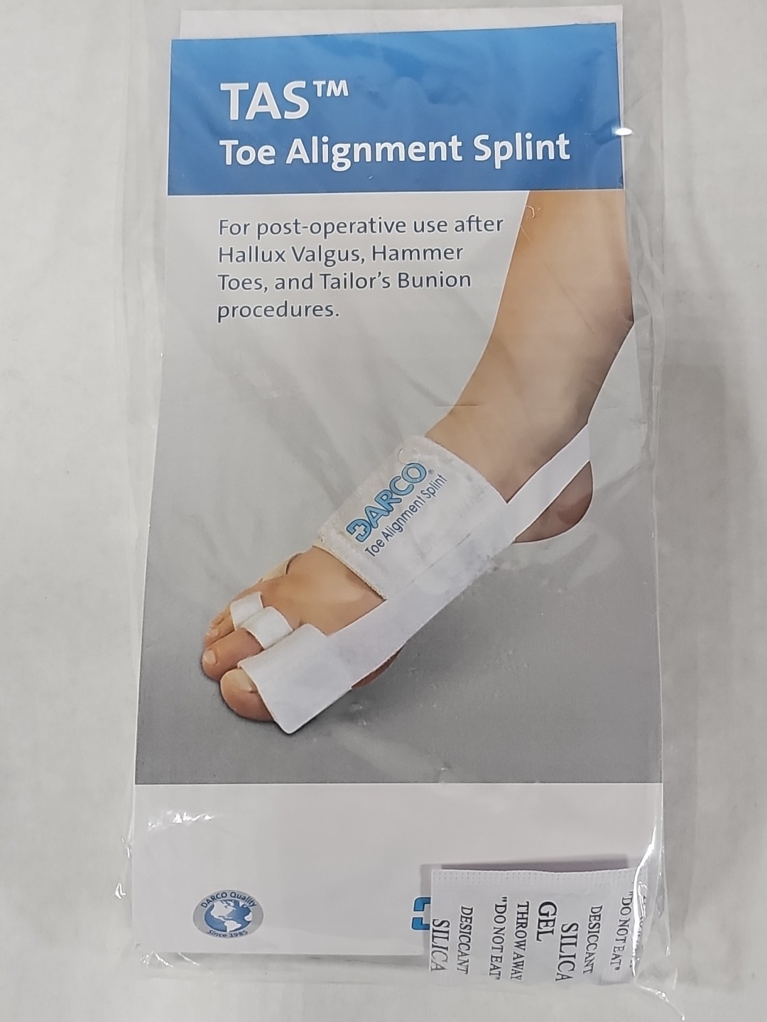 Darco Toe Alignment Splint for Hallux Valgus, Hammer Toe, Tailor’s Bunion TAS