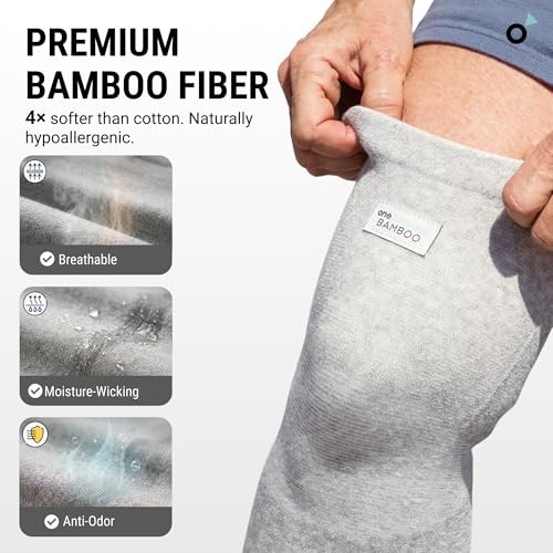 Onecompress Bamboo Compression Knee Sleeve for Women &en, Knees Support M Gray