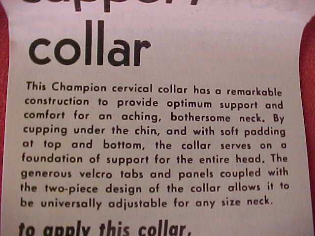 Chin Support Collar Rigid Plastic is Universally Adjustable White New Old Stock
