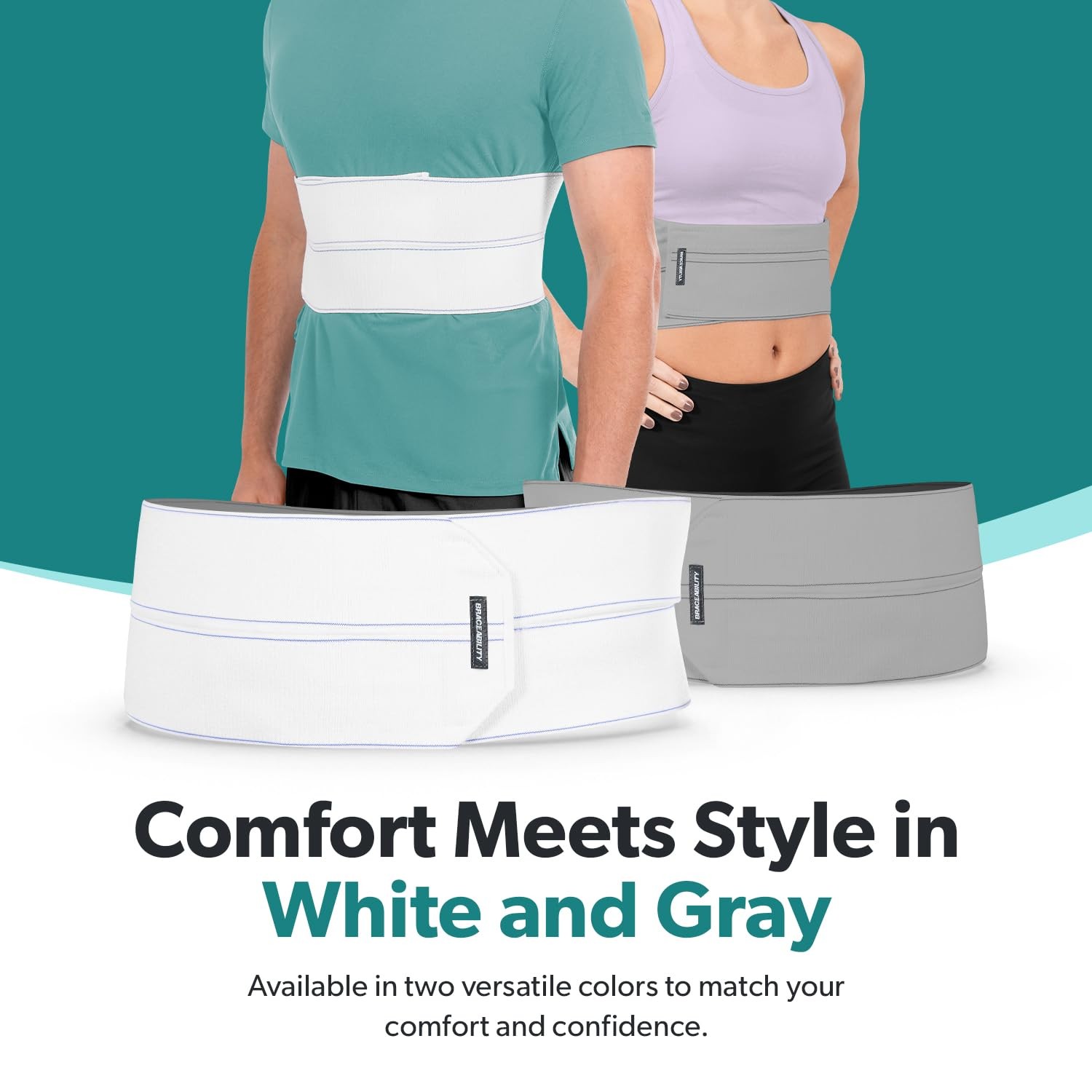 Gray Broken Rib Brace Protector Compression Wrap Chest Support Belt Female