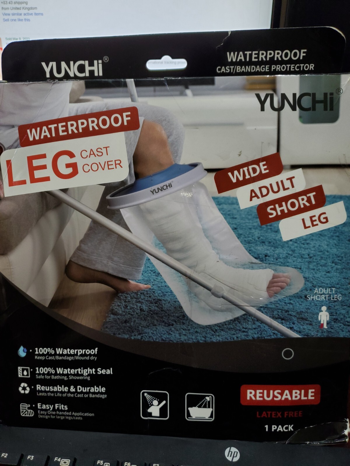 Waterproof LEG cast cover Yunchi Wide Adult Short Leg Reusable Latex free NeW