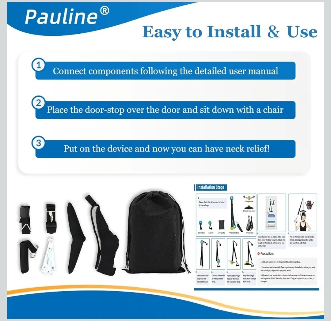 Cervical Neck Traction Device Over the Door – Hanging Neck Stretcher