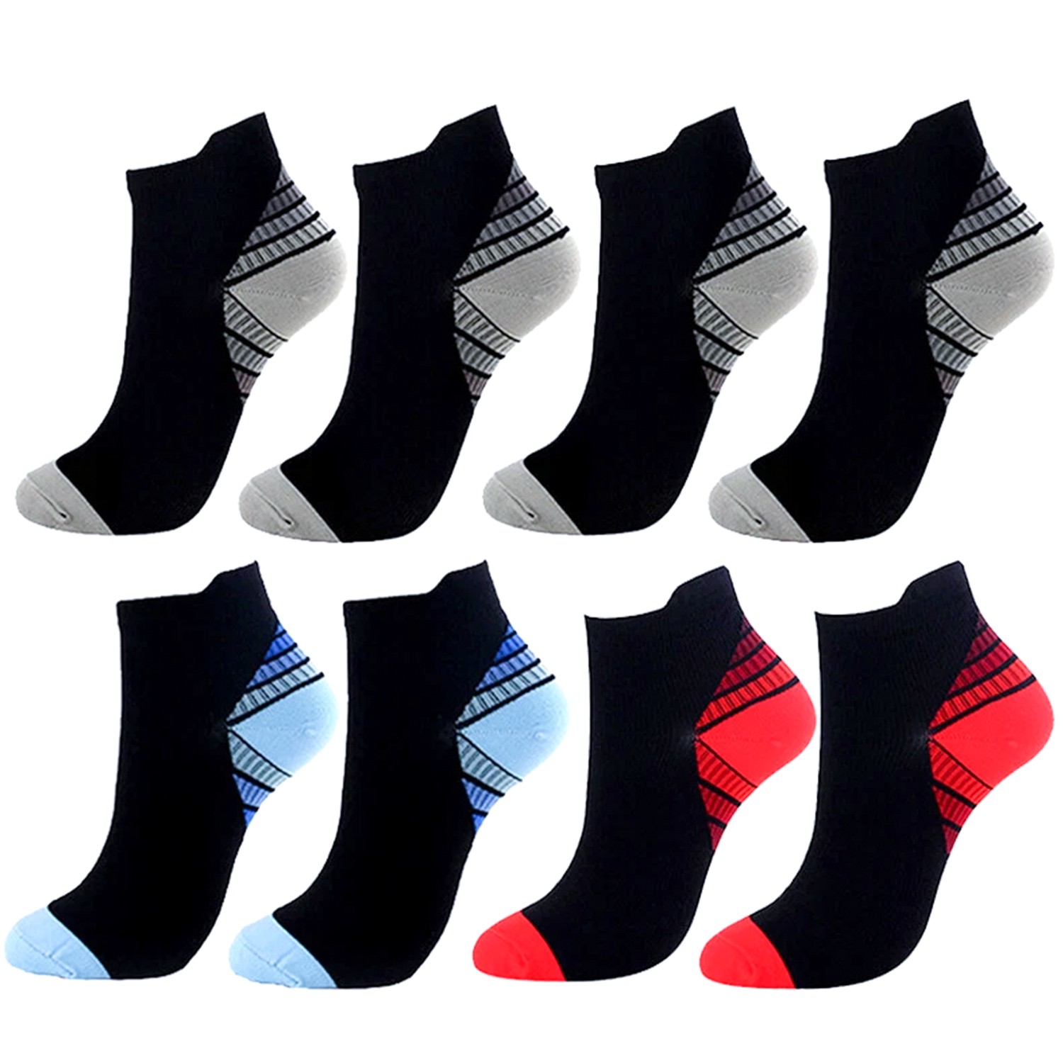 1-2 Pair Copper Ankle Brace Support Compression Sleeve Socks Foot Fasciitis Pain