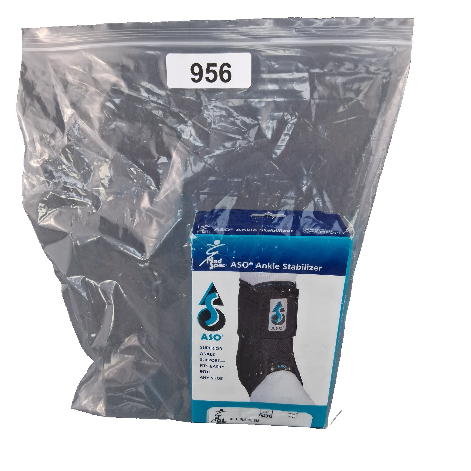 Med Spec ASO Ankle Stabilizer Small Black Ankle Brace for Sprained Ankle 264012