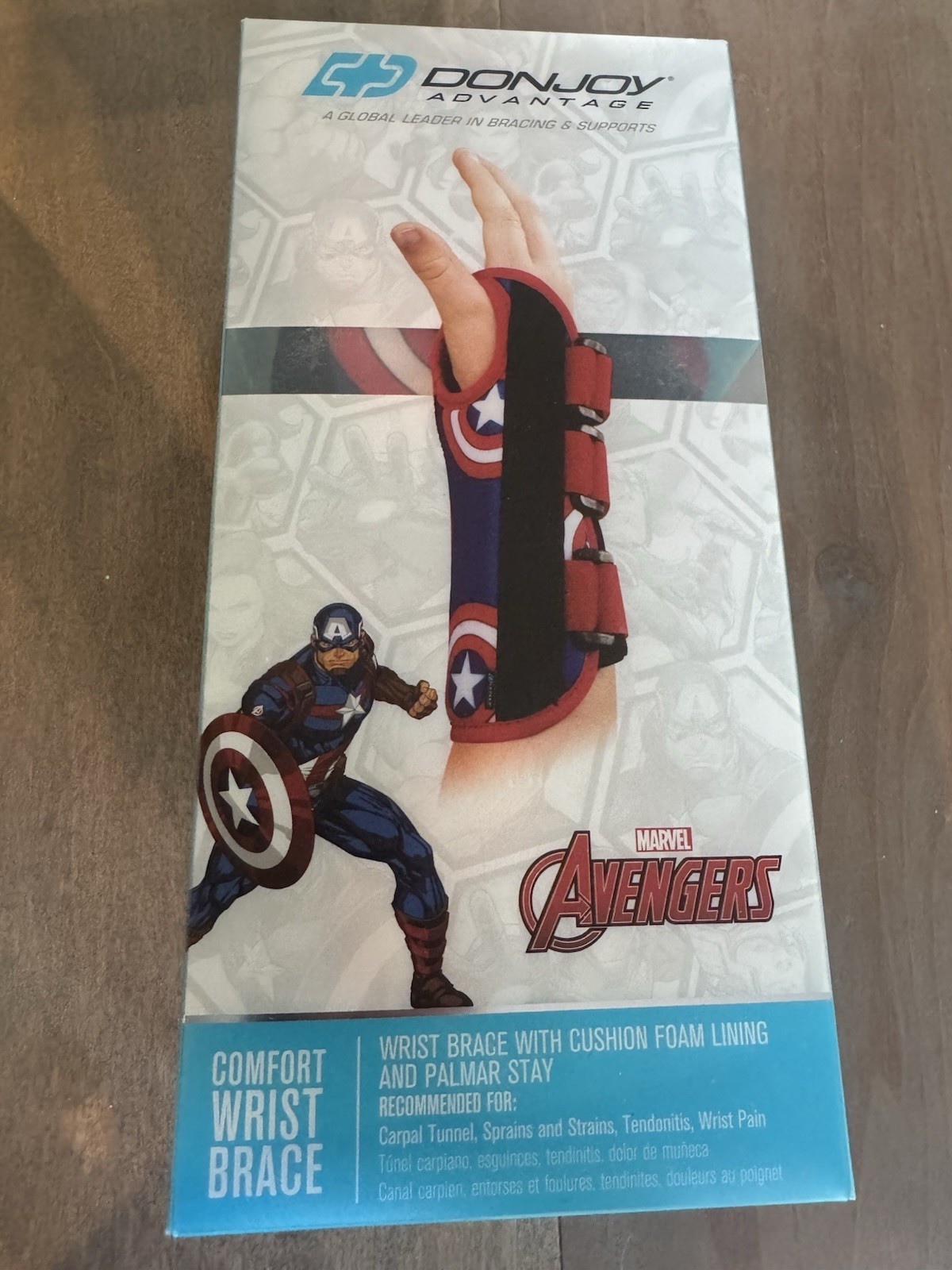 Don Joy Comfort Wrist Brace- Youth Right Hand Captain America Brand New