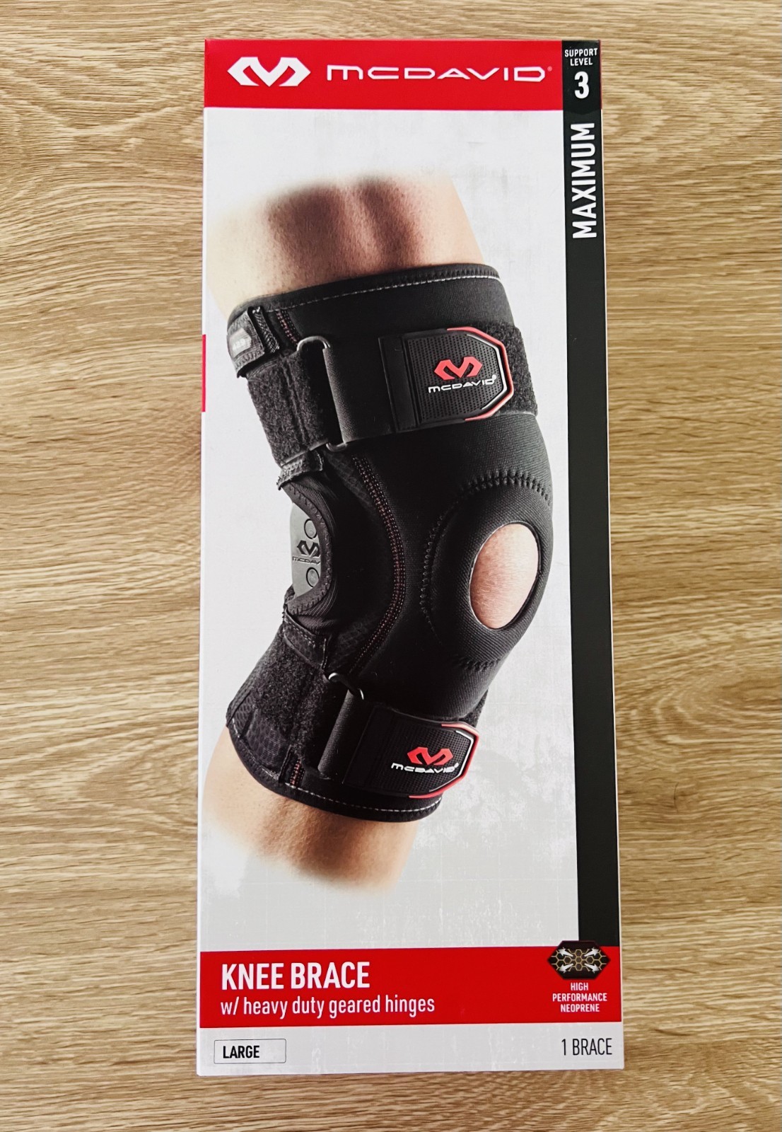 NEW McDavid 429 Hinged Knee Brace Support Level 3 Maximum Black Large