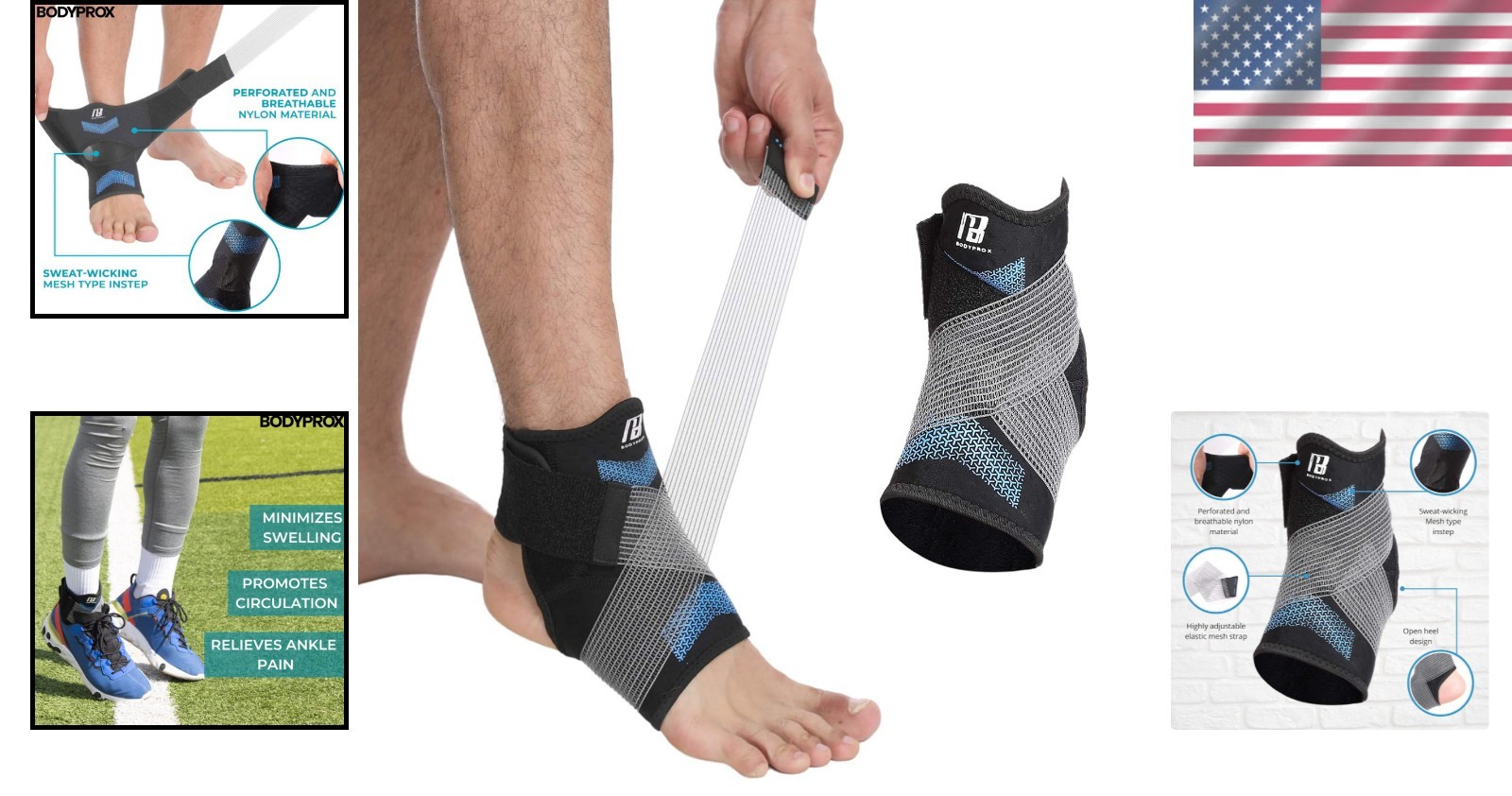 Bodyprox Ankle Brace for Women and Man, Ankle Compression Sleeve, Ankle Support