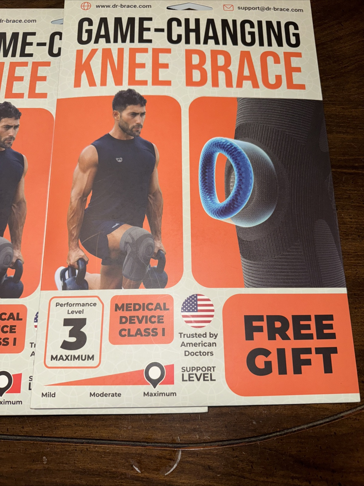 3 XL y 1 XL knee brace packaging design tight for men or women