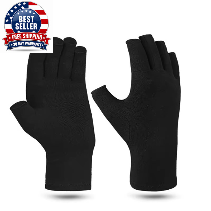 Relieve Hand Discomfort with 1Pair Fingerless Compression Gloves
