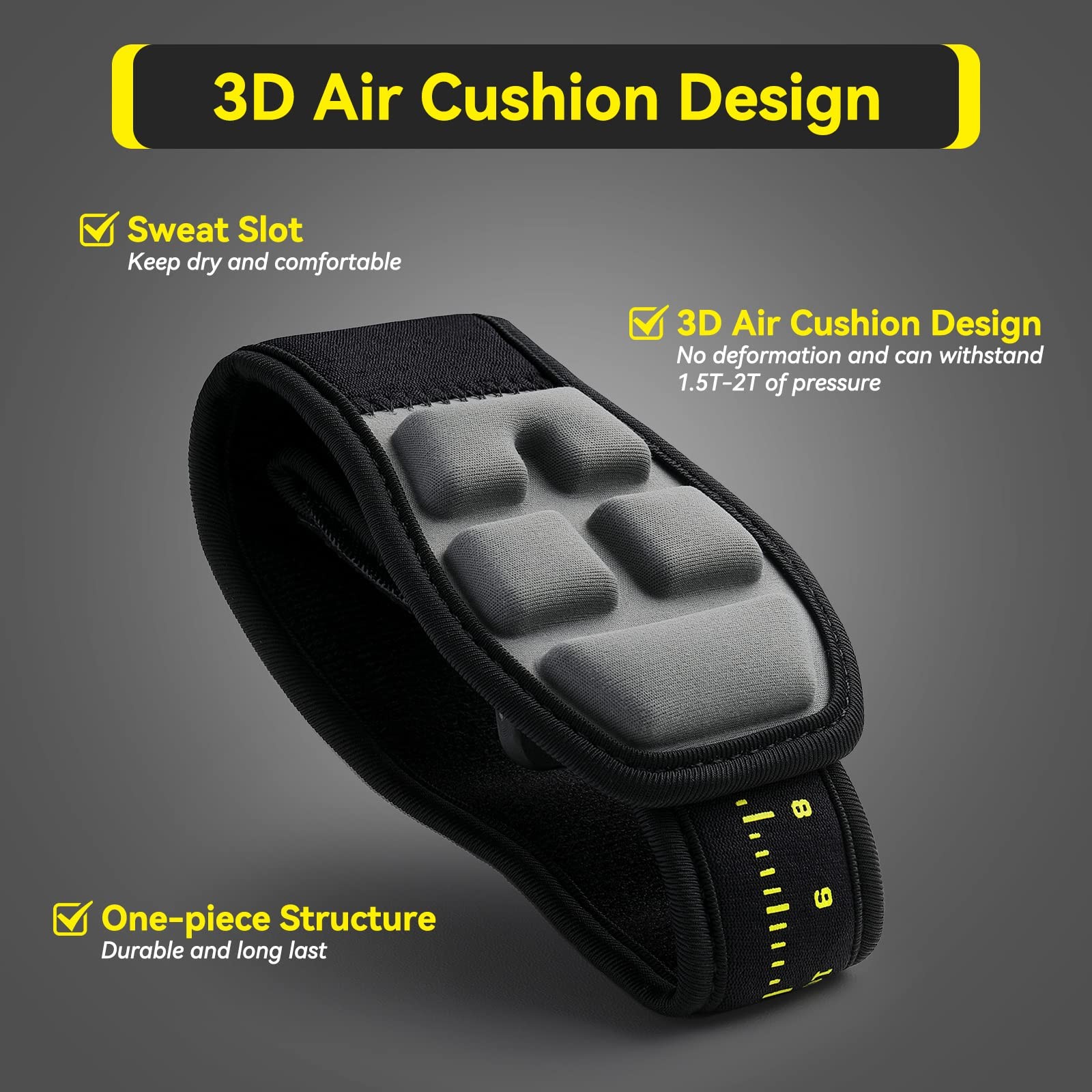 AGPTEK 3D Air Cushion Elbow Brace for Tendonitis and Tennis One Size, Yellow