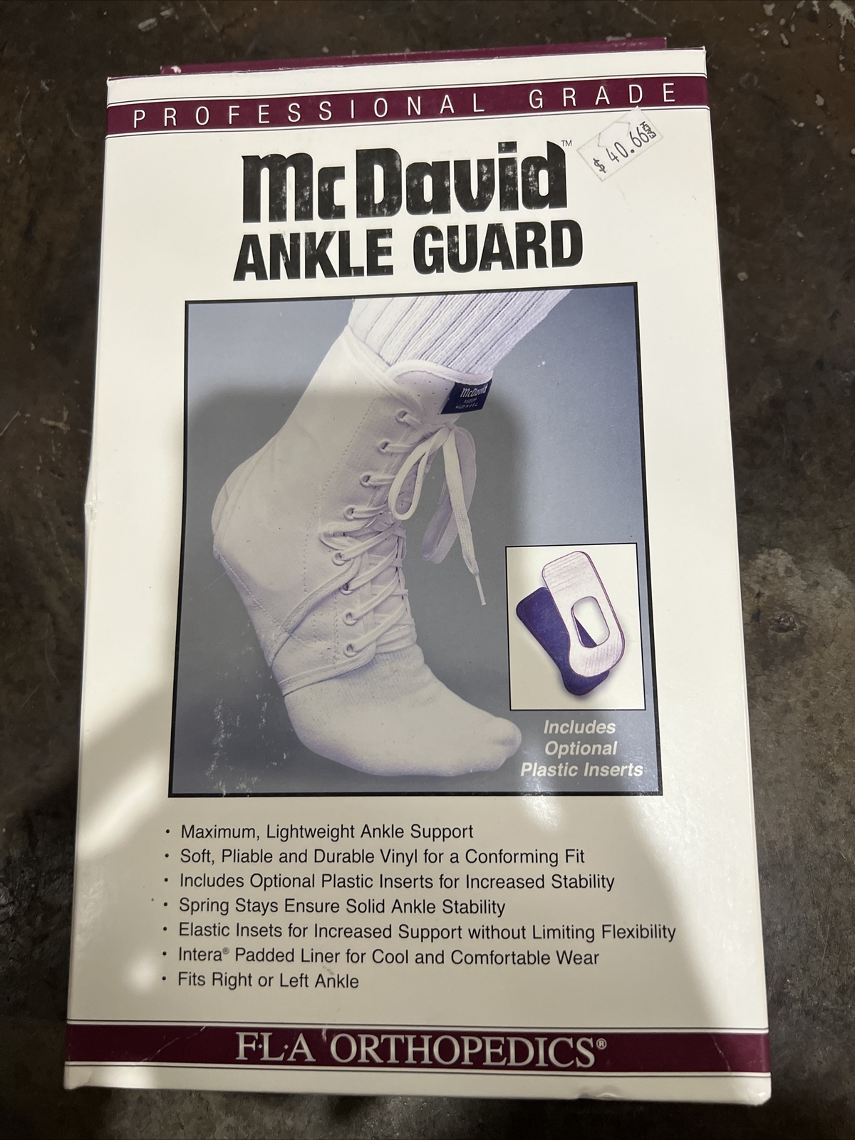 MCDAVID ANKLE GUARD ANKLE SUPPORT WHITE PROFESSIONAL GRADE, LOWEST PRICE