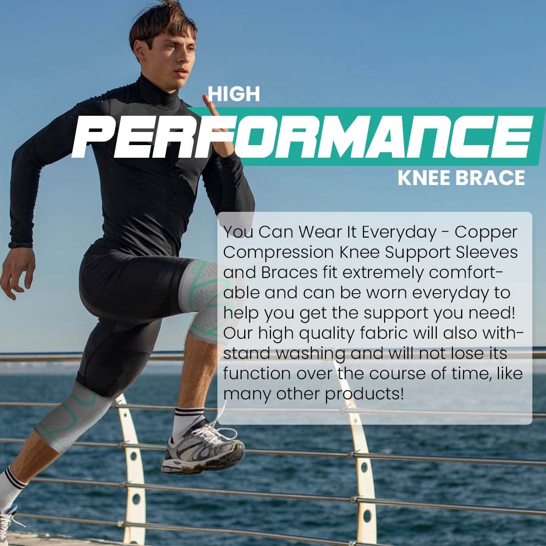 Compression Knee Brace for Women & Men, 2-Pack Knee Brace for Running Knee Pain,