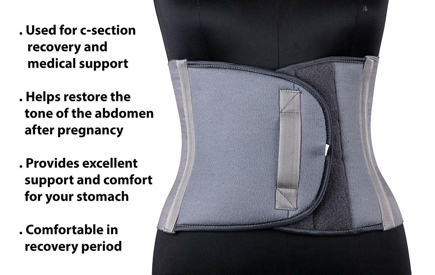 Grey Abdominal Stomach Binder Hernia Treatment Waist Reduction Support Belt