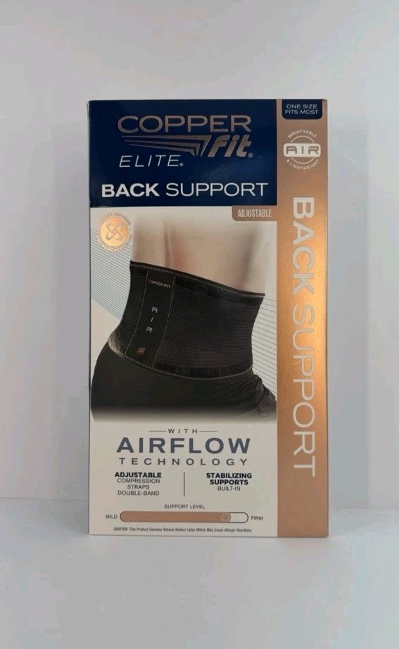 Copper Fit Elite Back Support AirFlow Adjustable Compression Double-Band 30-50″