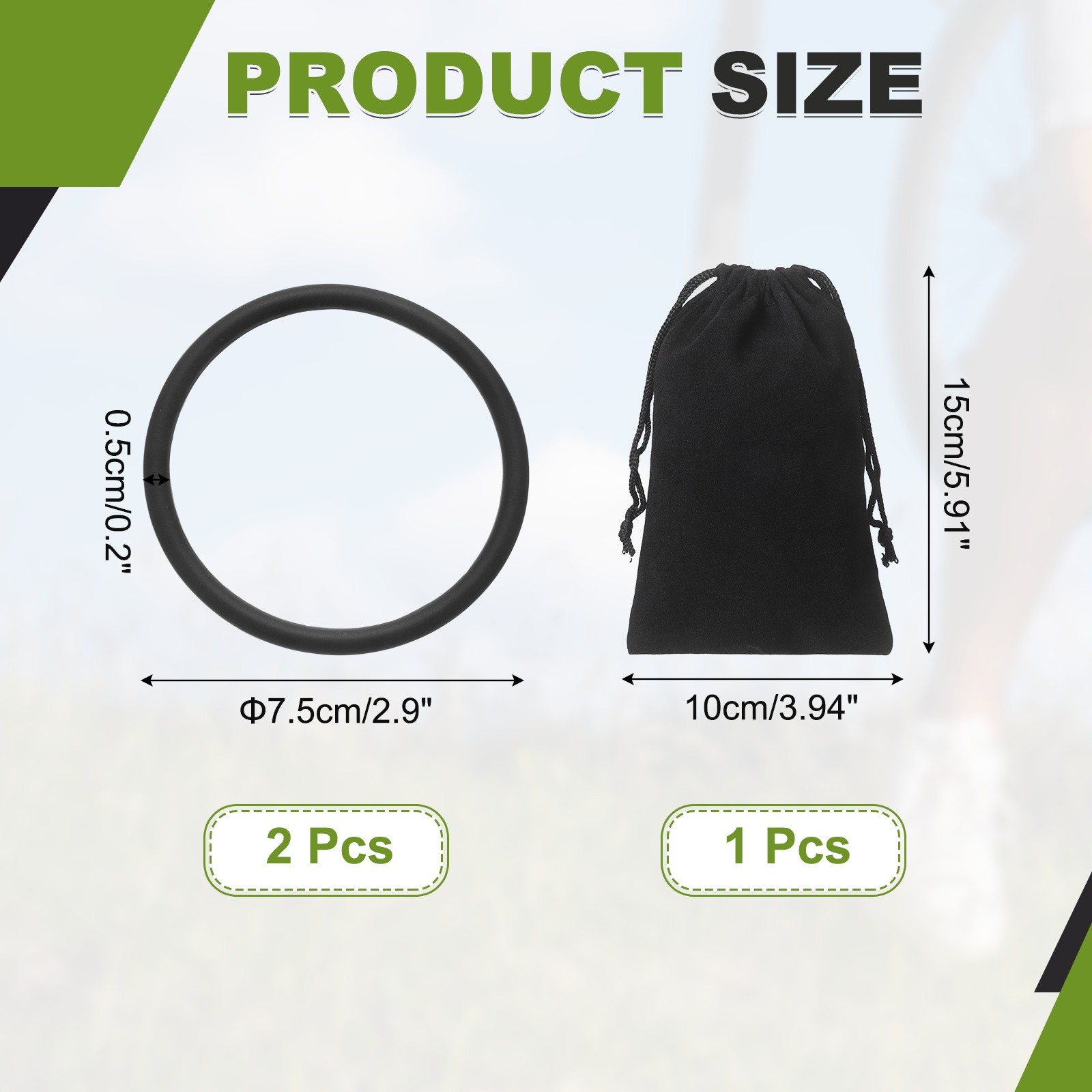 Patellar Tendon Support Strap with Storage Bag, Black & 1 Set