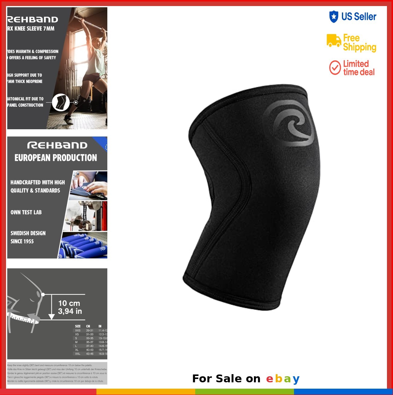 Knee Support 7mm Neoprene Sleeve for Weightlifting CrossFit Powerlifting