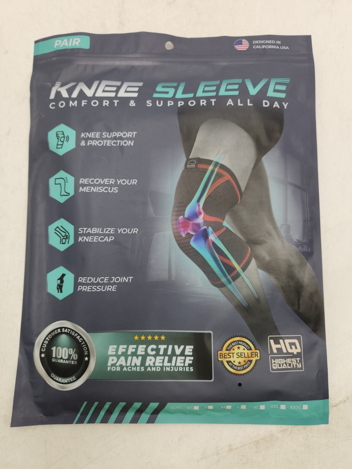 NEW Modvel Compression Knee Brace Unisex Size Large – Pair in Copper