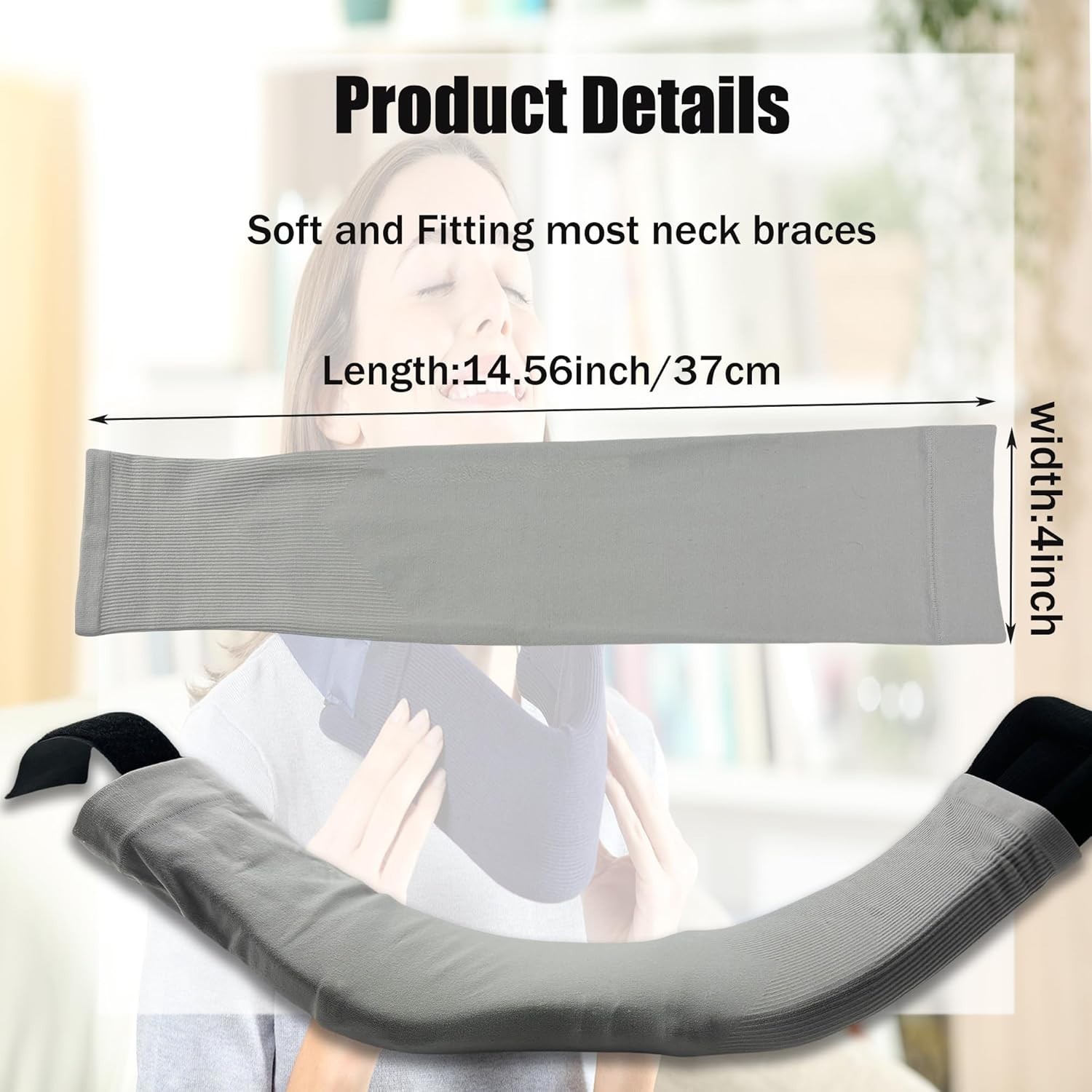 Effortless Comfort – 2PCS Gray Neck Brace Cover for Sleeping & Working