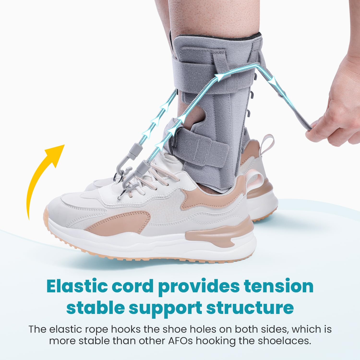 AFO Foot Drop Brace Splint, Adjustable Drop Foot Up Ankle Support for Walking wi