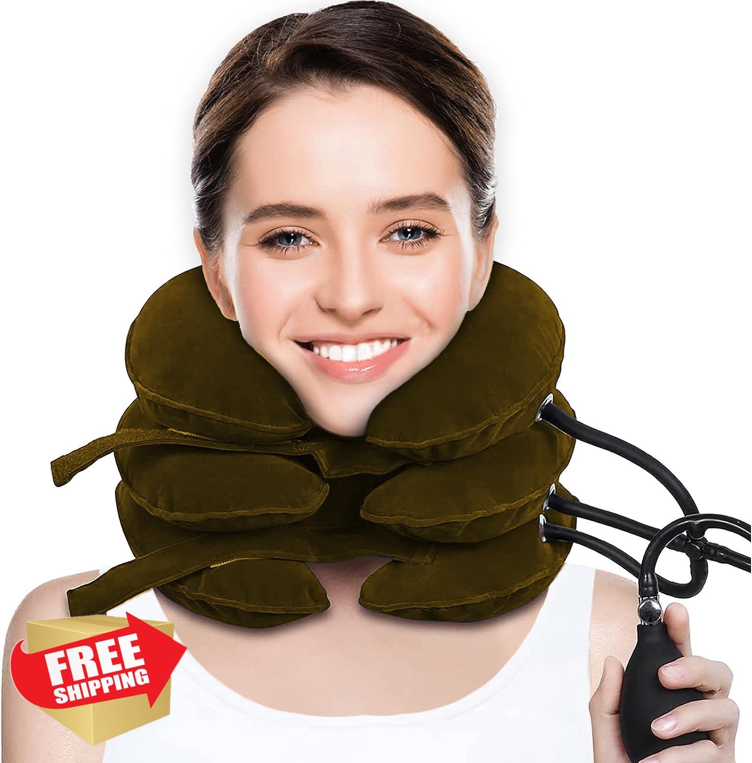 CRABCLAW Neck Traction Device Brown