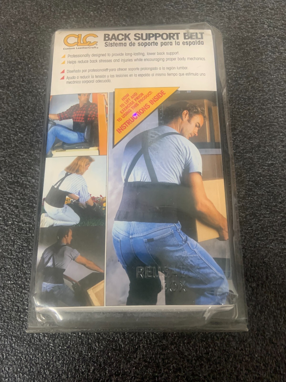 CLC 5000XL Black Heavy Duty Elastic Back Support B CLC XL Black
