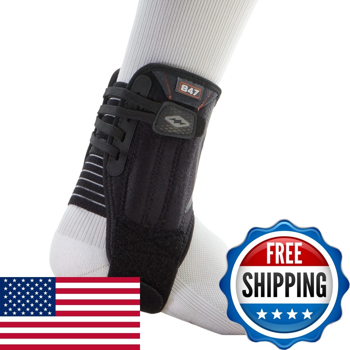 Shock Doctor Ankle Stabilizer with Flexible Support Stays Black Small
