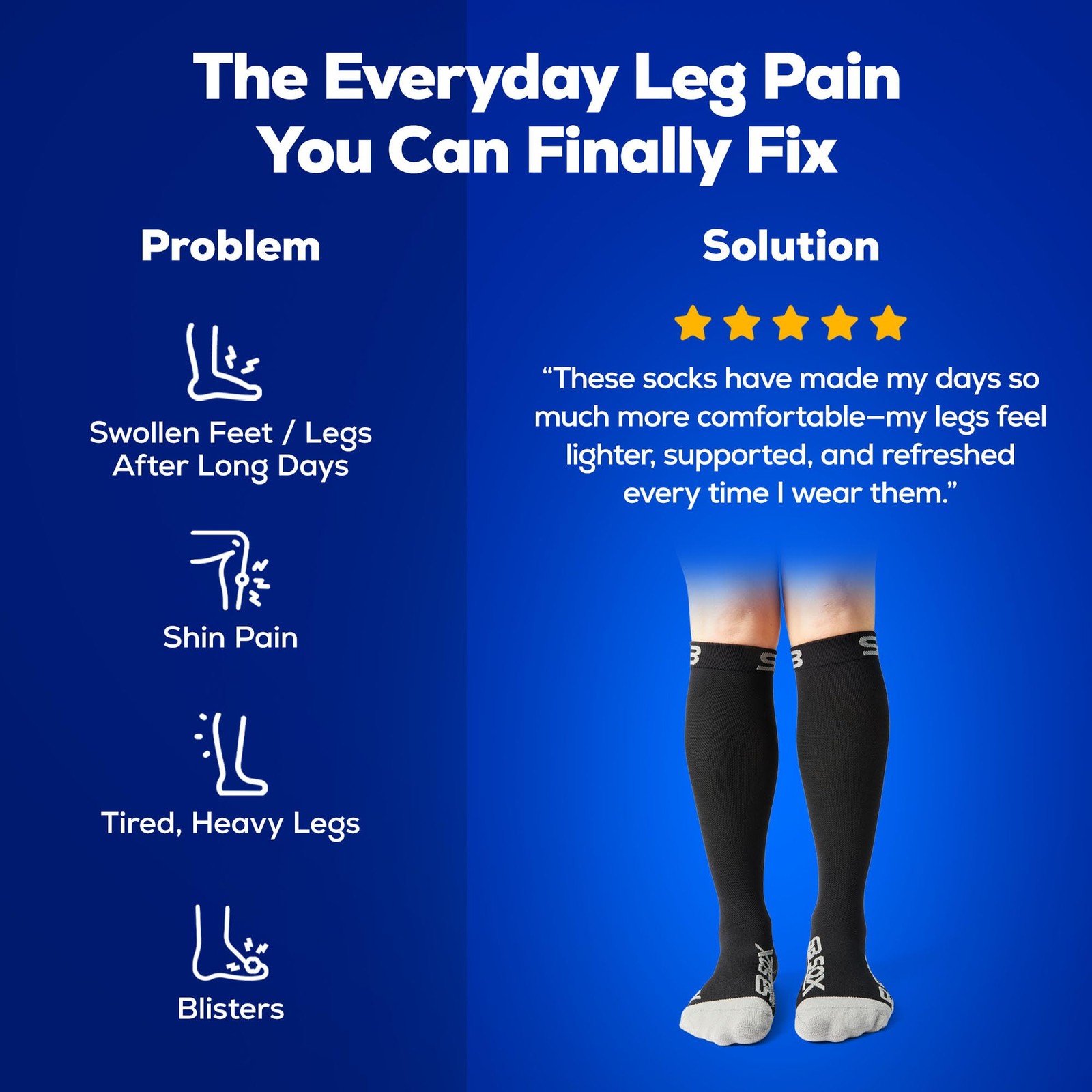 SB SOX Compression Socks for Men Women 20-30 mmHg – Best Support Stockings